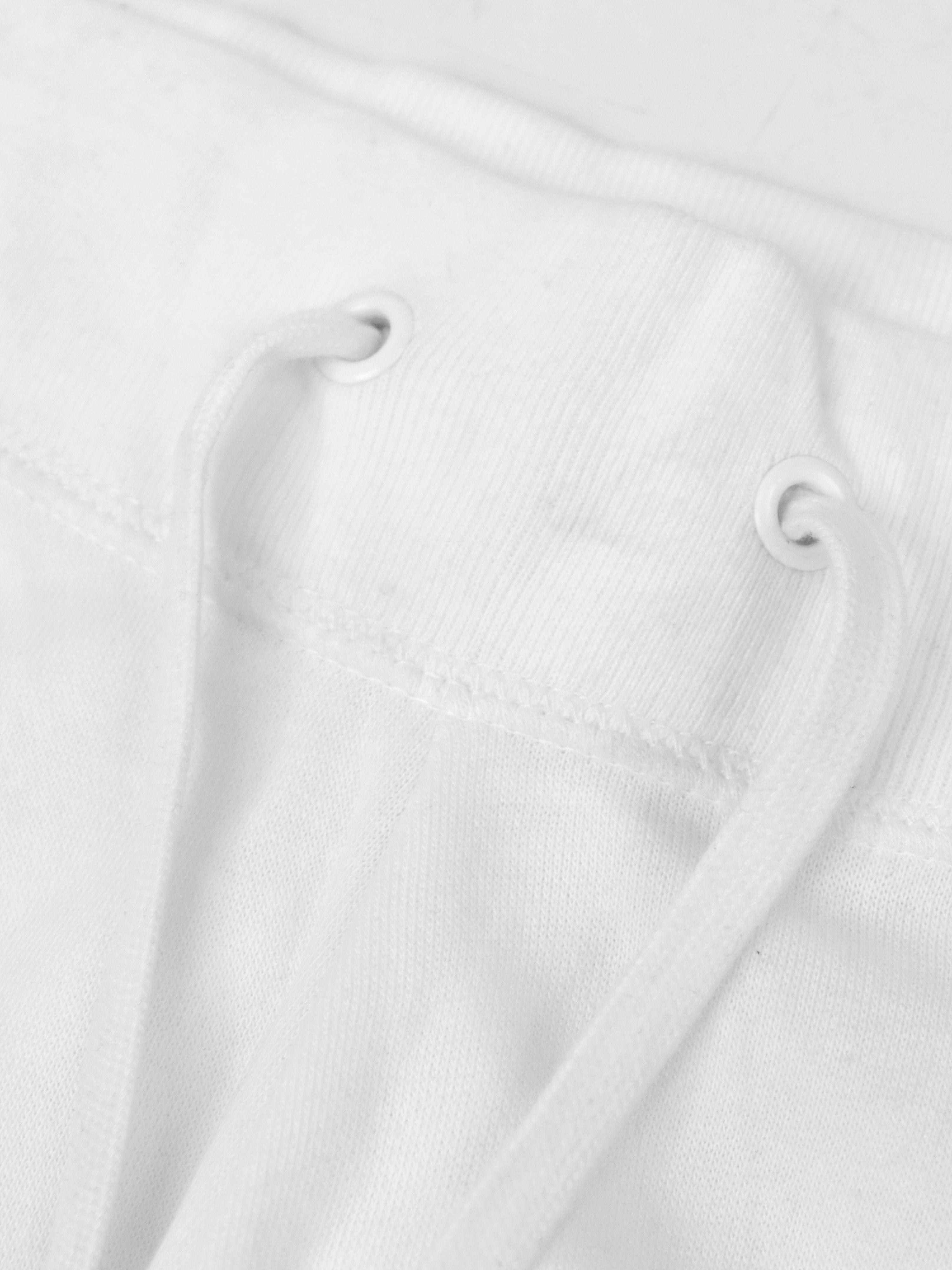NYC Polo Fleece Gathering Bottom Capri For Ladies-White-SP2008