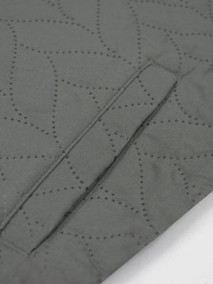 Mango Quilted Zipper Mock Neck Jacket For Kids-Dark Grey-BE128/BR938