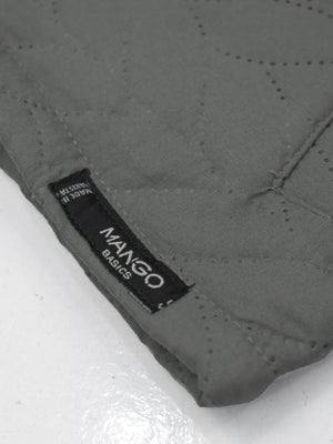 Mango Quilted Zipper Mock Neck Jacket For Kids-Dark Grey-BE128/BR938