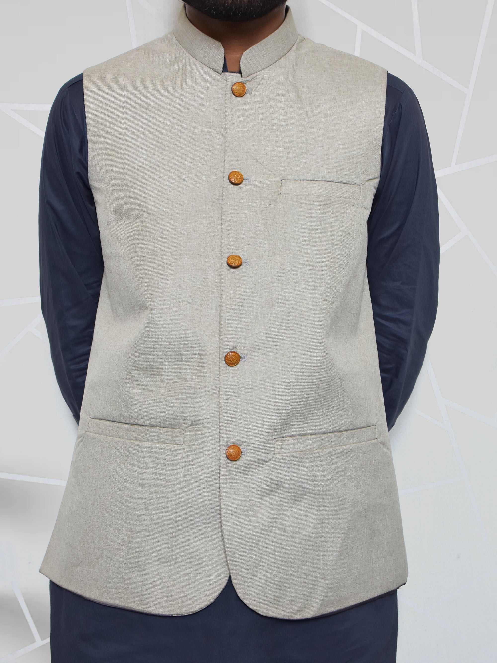 Crown Premium Quality Stylish Waistcoat For Men-Grey-BR337/SP32