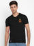 SW Fitters V Neck Tee Shirt For Men-Black-BE1204