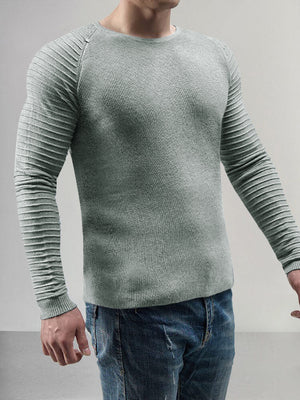 Full Fashion Crew Neck Classic Slim Fit Sweater For Men-Grey-SP1060/RT2209