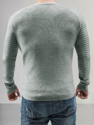 Full Fashion Crew Neck Classic Slim Fit Sweater For Men-Grey-SP1060/RT2209
