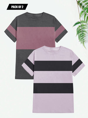 Pack Of 2 Panel Style T Shirt For Men