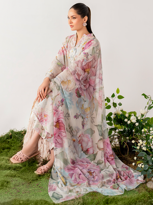 Sapphire Digital Printed Lawn Unstitched 3 Pcs Suit For Women-BE3010/BR14909