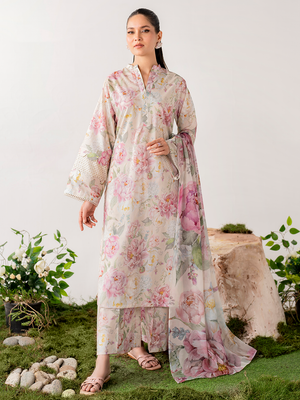 Sapphire Digital Printed Lawn Unstitched 3 Pcs Suit For Women-BE3010/BR14909