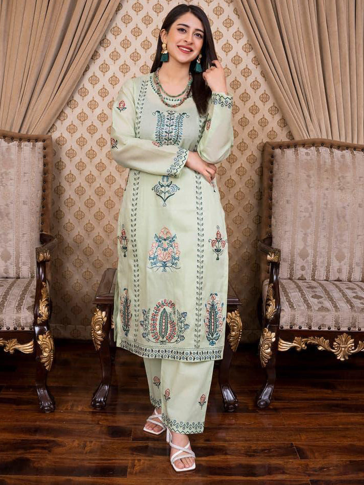 Saya Embroidered Lawn Unstitched 2 Pcs Suit For Women-BE3105/BR14995