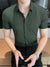 Louis Vicaci Super Stretchy Slim Fit Lycra Casual Shirt For Men-Dark Slate Blue Lining-SP2427