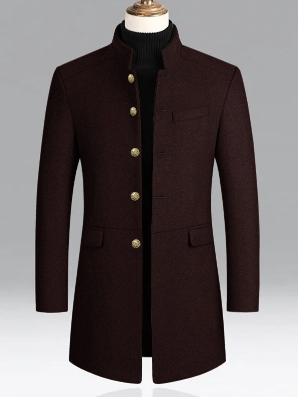 Blazer Personality Stylish Wool Coat For Men-Dark Maroon-BE2170