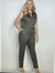 Venus Zip Front Jumpsuit For Ladies-Olive SP3361