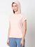 Popular Sports Short Sleeve Viscous Hooded Tee Shirt For Women-Light Pink-SP2347