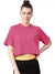 Popular Sports Half Sleeve Crop Hooded Tee Shirt For Women-Pink-SP2348