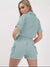 Rising Pop Button Shorts Co-Ord For Ladies-Sky Blue-SP3409