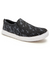 Men's Casual Slip On Snakers-Black With Grey Print-SP5682