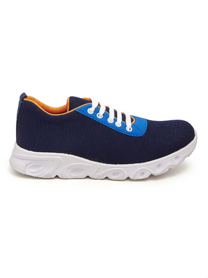 Classic Jogger Shoes with Padded insole For Men-Dark Blue & White-SP5518