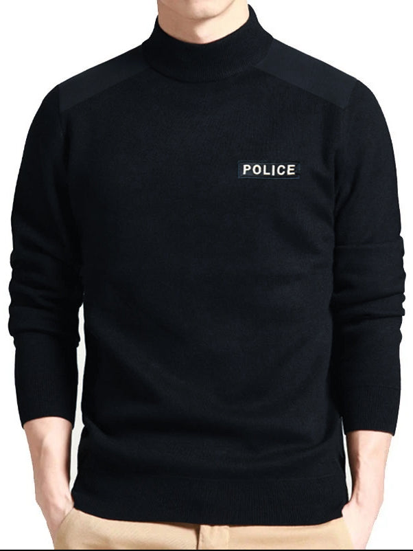 Full Fashion Wool Mock Neck Sweatshirt For Men-Navy-SP1067