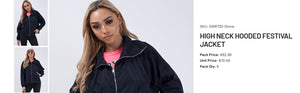 High Neck Hooded Festival Jacket For Ladies-Dark Navy-SP3272