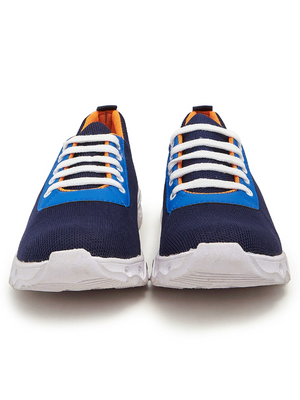 Classic Jogger Shoes with Padded insole For Men-Dark Blue & White-SP5518