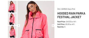 Hooded Rain Parka Festival Jacket For Ladies-Pink-SP3267