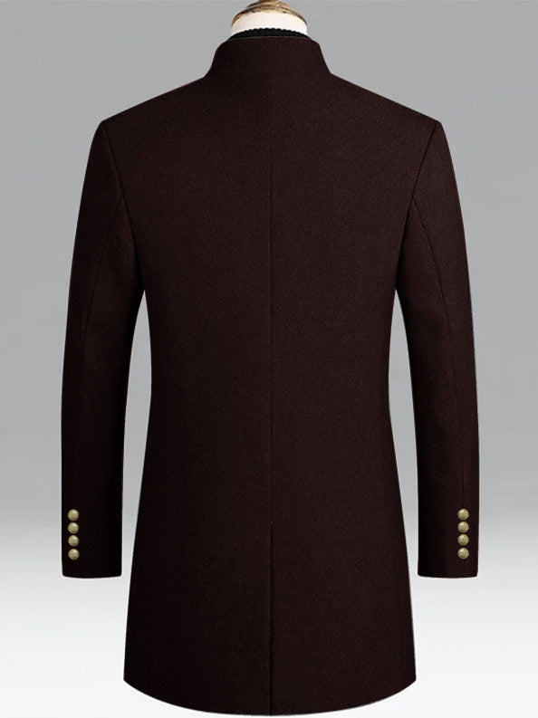 Blazer Personality Stylish Wool Coat For Men-Dark Maroon-BE2170