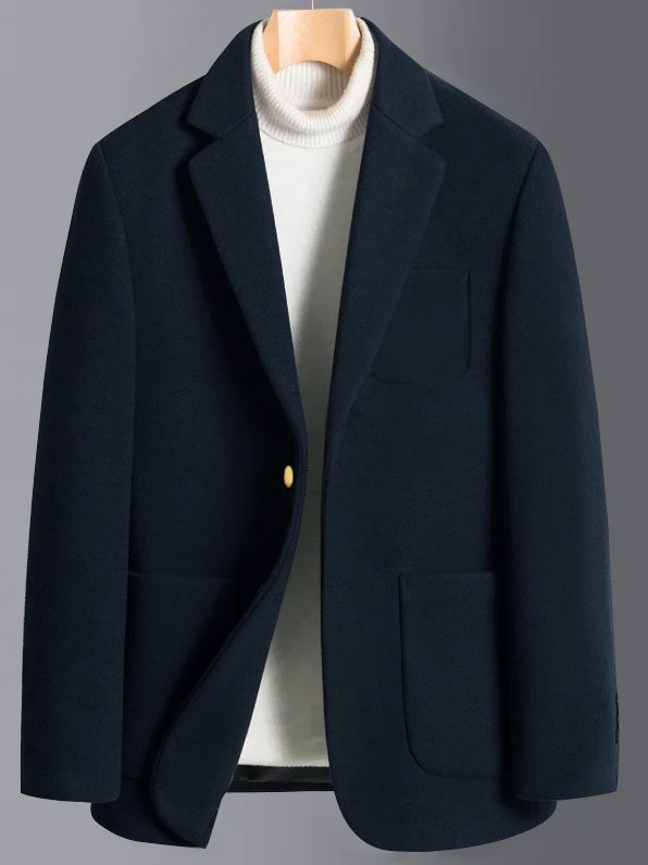 Good Well Stylish Wool Coat For Men-Dark Navy-BE2171