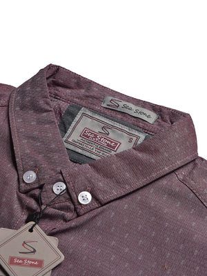 SS Premium Casual Shirt For Men-Maroon with Allover Print-BE1394