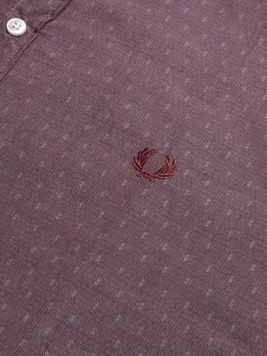 SS Premium Casual Shirt For Men-Maroon with Allover Print-BE1394