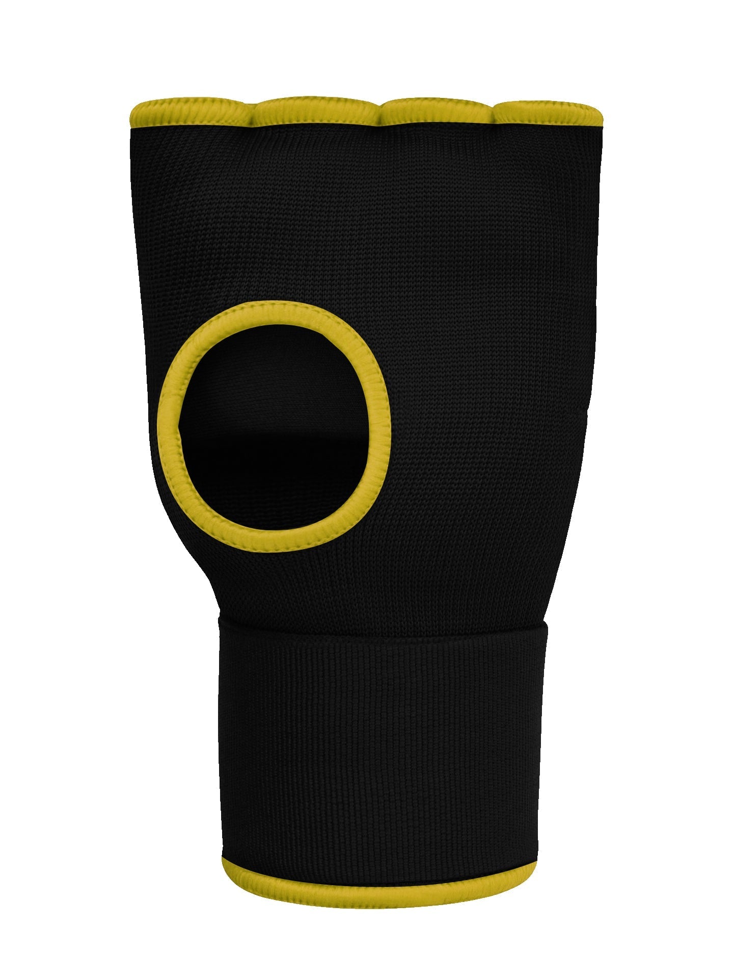 Single Left Hand Premium Quality Gloves with Bandage-Black with Yellow-LV525