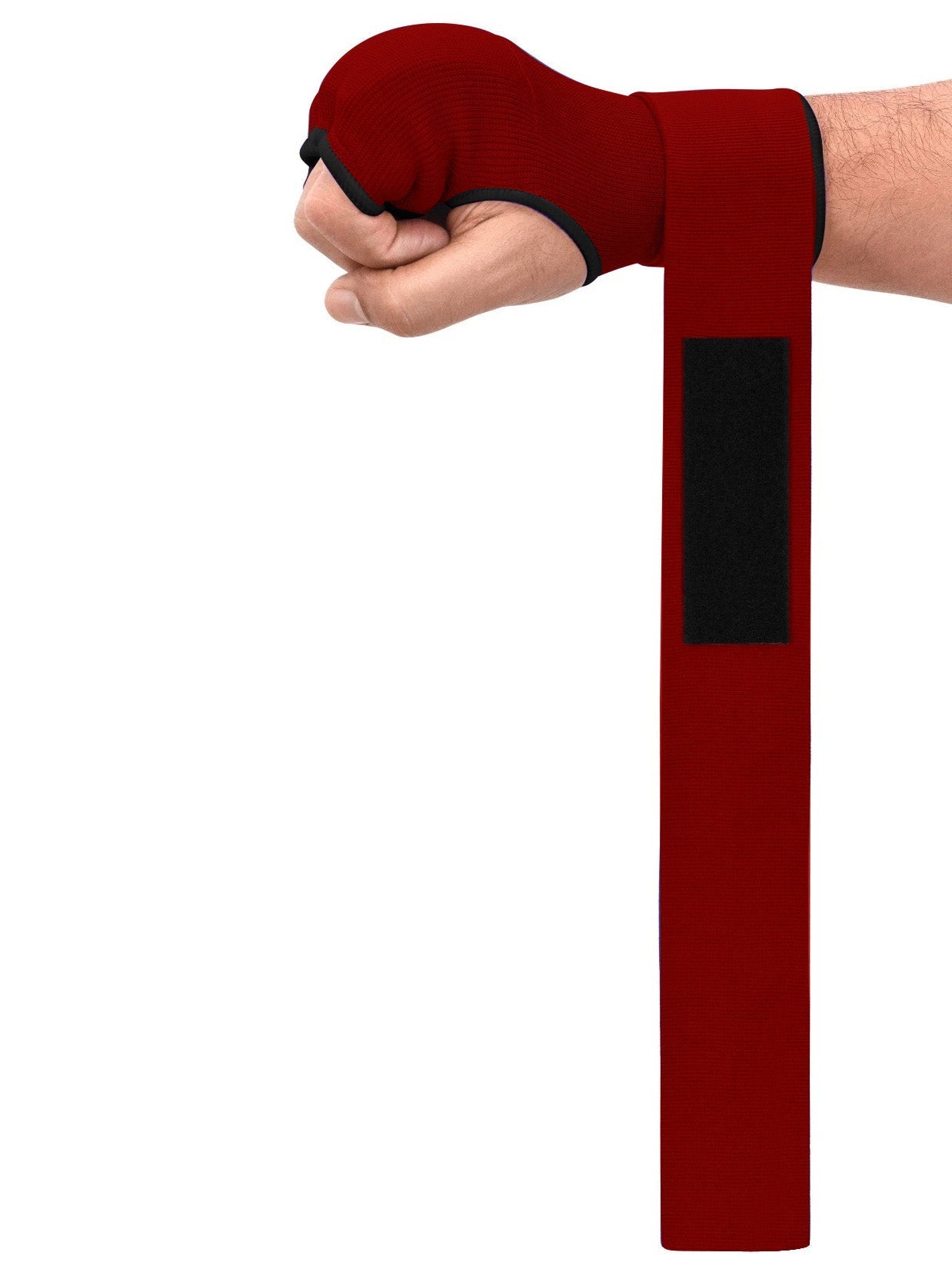 Single Left Hand Premium Quality Gloves with Bandage-Red with Black-LV517