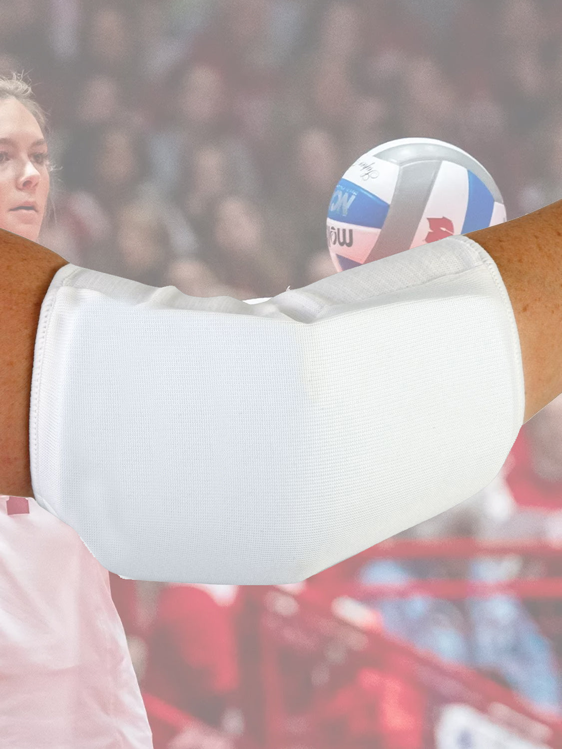 Single Piece Premium Quality Elbow Volleyball Pad-White-LV547