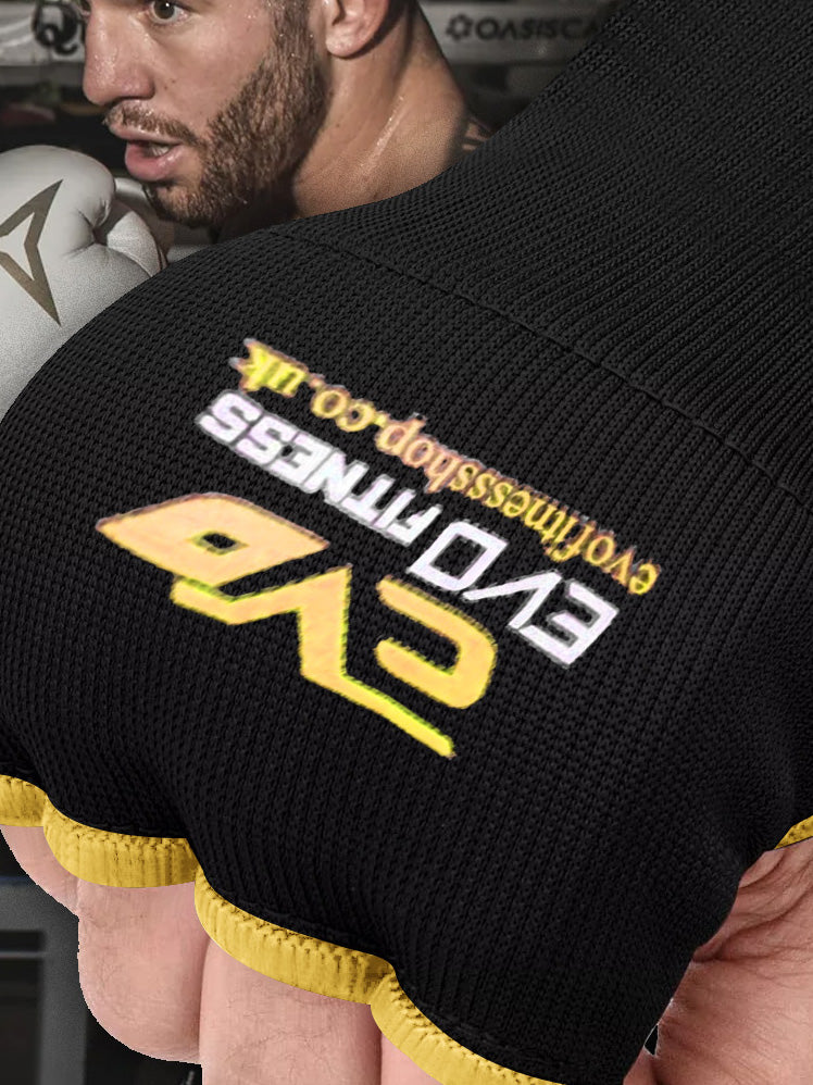 Single Right Hand Evo Fitness Gel Gloves with Bandage-Black with Yellow-LV482