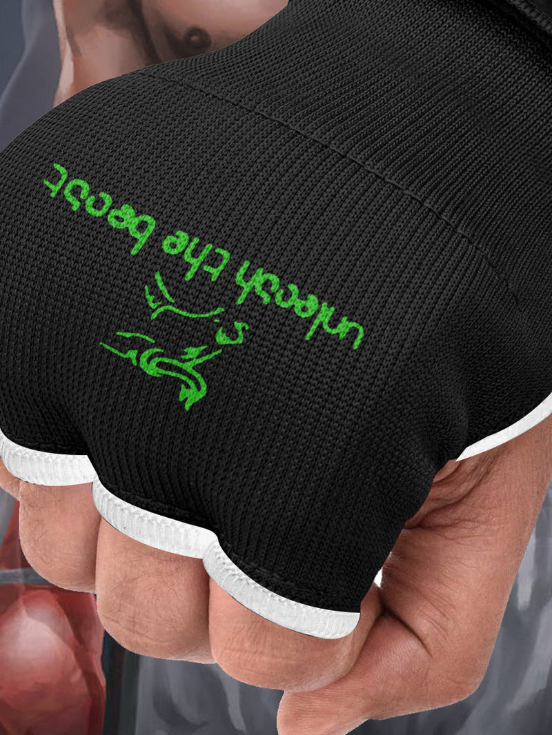 Single Right Hand Islero Fitness Gel Gloves with Bandage-Black with White-LV500