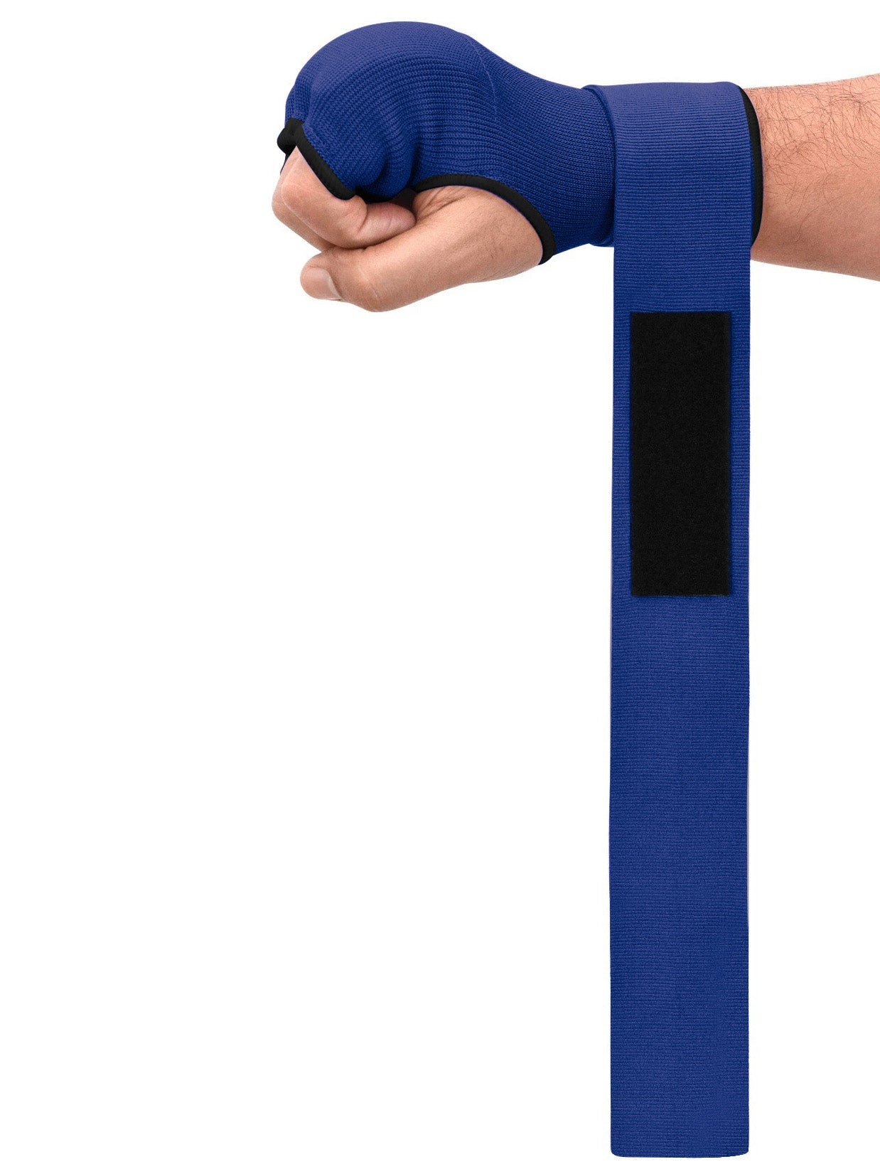 Single Right Hand Premium Quality Gloves with Bandage-Blue with Black-LV4562