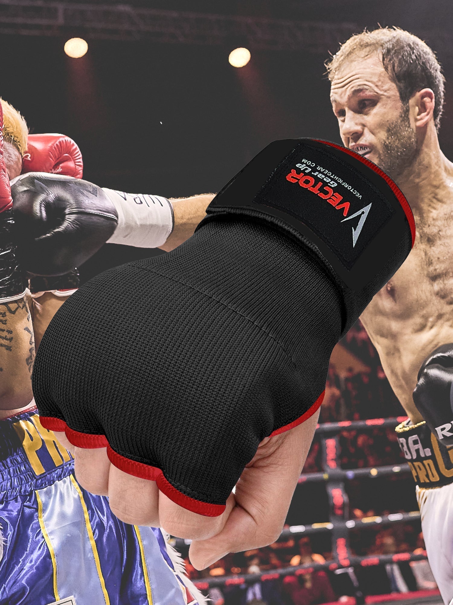 Single Right Hand Vector Gear Up with Bandage-Black with Red-LV528