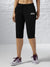 Slazenger Fleece Printed Logo Capri For Ladies-Black-AJ174 NK