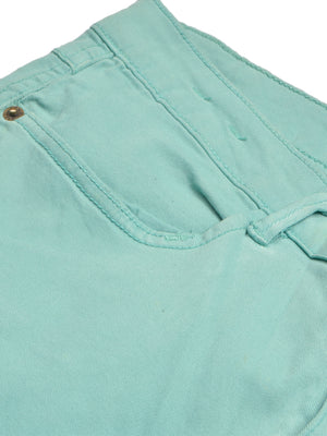 Spring Field Cotton Denim Capri For Women-Light Green-BE1267/BR13511