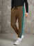 Louis Vicaci Slim Fit Interlock Trouser For Men-Brown with Blue & Black Stripe-SP1732