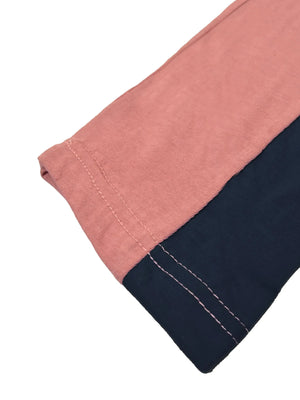 Summer Single Jersey Slim Fit Trouser For Men-Light Pink With Navy Pannel-BE45