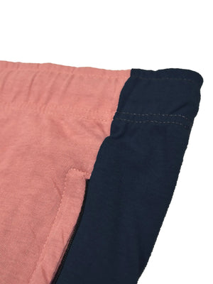 Summer Single Jersey Slim Fit Trouser For Men-Light Pink With Navy Pannel-BE45