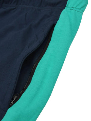 Summer Single Jersey Slim Fit Trouser For Men-Navy With Dark Cyan Stripe-SP130/RT2100