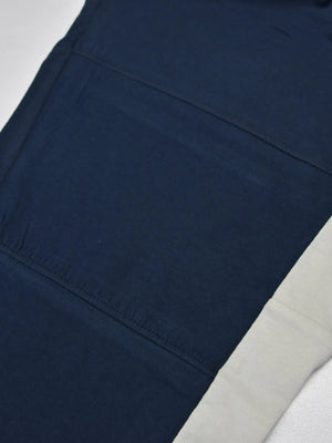 Summer Single Jersey Slim Fit Trouser For Men-Navy With Grey Stripe-SP116