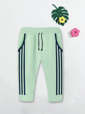 Summer Jersey Terry Slim Fit Short For Kids-Light Mint with Navy Stripes-BE980