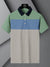 NXT Summer Polo Shirt For Men-Grey with Sky & Green Panel-BE689/BR12942