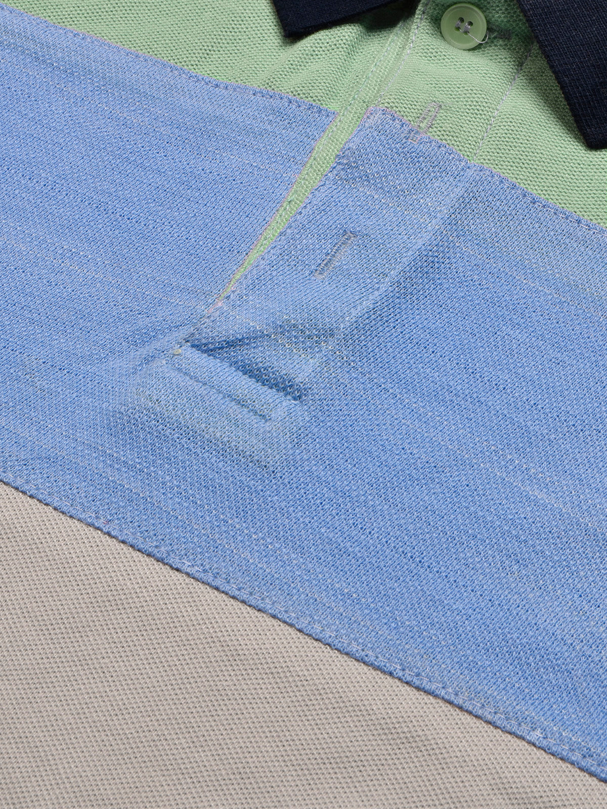 NXT Summer Polo Shirt For Men-Grey with Sky & Green Panel-BE689/BR12942