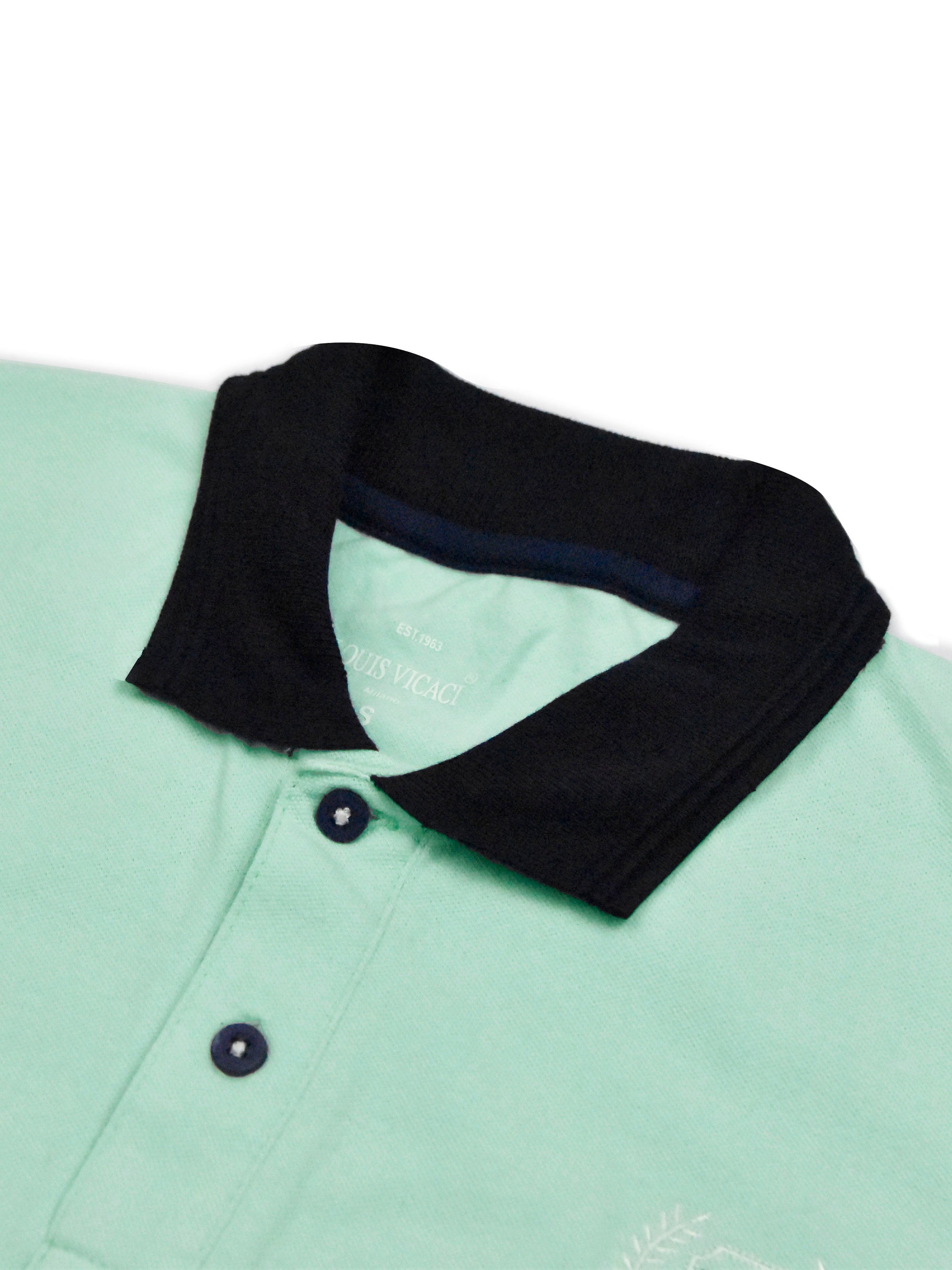 LV Summer Polo Shirt For Men-Light Cyan with Navy-SP1507