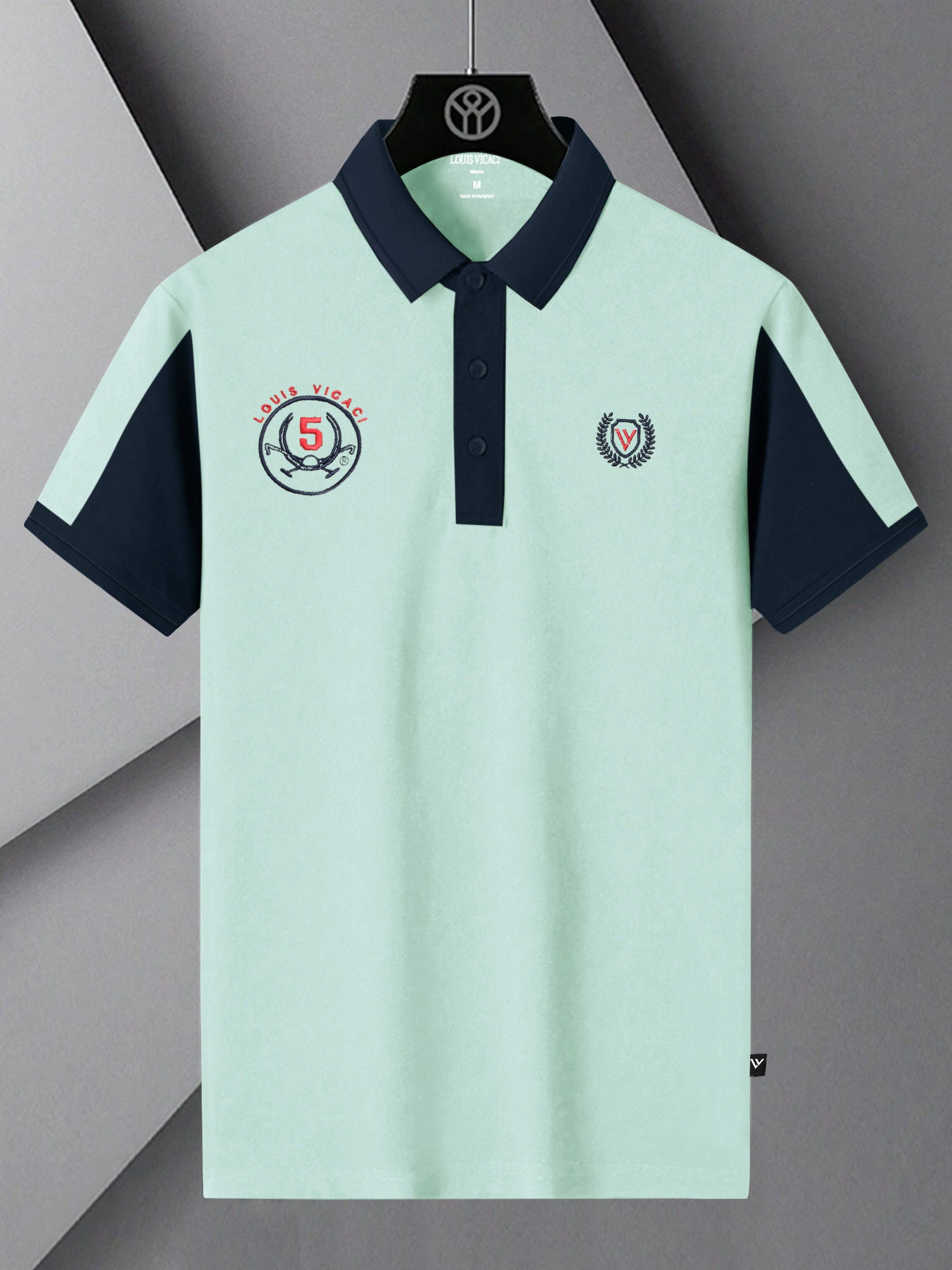 LV Summer Polo Shirt For Men-Mont Green & Dark Navy-SP1541