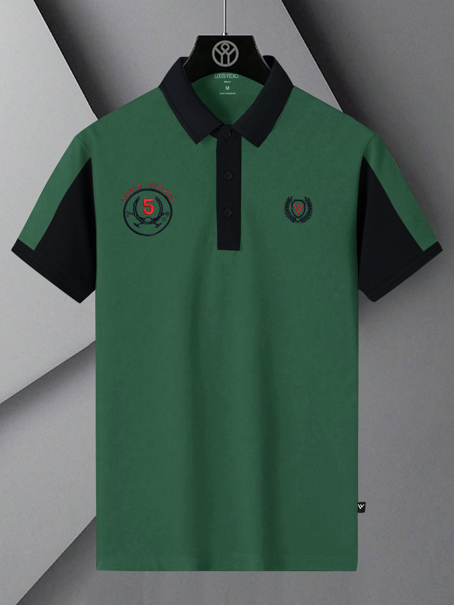 LV Summer Polo Shirt For Men-Green & Dark Navy-SP1566