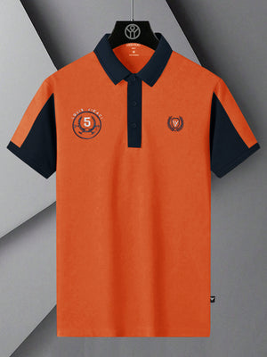 LV Summer Polo Shirt For Men-Orange & Dark Navy-SP1544/RT2365