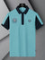 LV Summer Polo Shirt For Men-Sky Blue & Dark Navy-SP1545