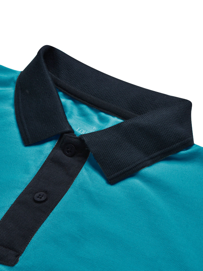 LV Summer Polo Shirt For Men-Blue & Dark Navy-SP1568/RT2371